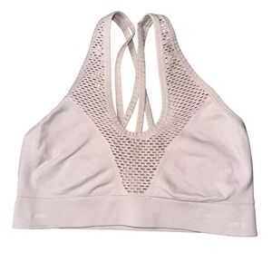 Victoria Sport Seamless Strappy Mesh High Neck Sports Bra‎ Mauve Large NWT